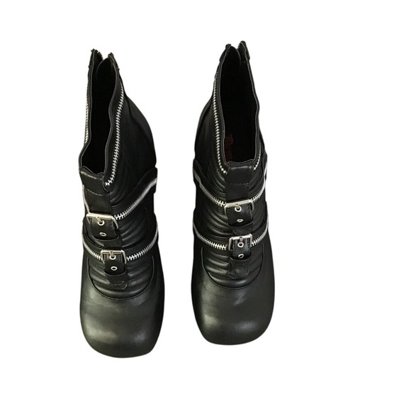 Demonia Gothika 50 Hi Heels Platform Ankle Size 10 3.75 block heel Goth vegan - Picture 2 of 8